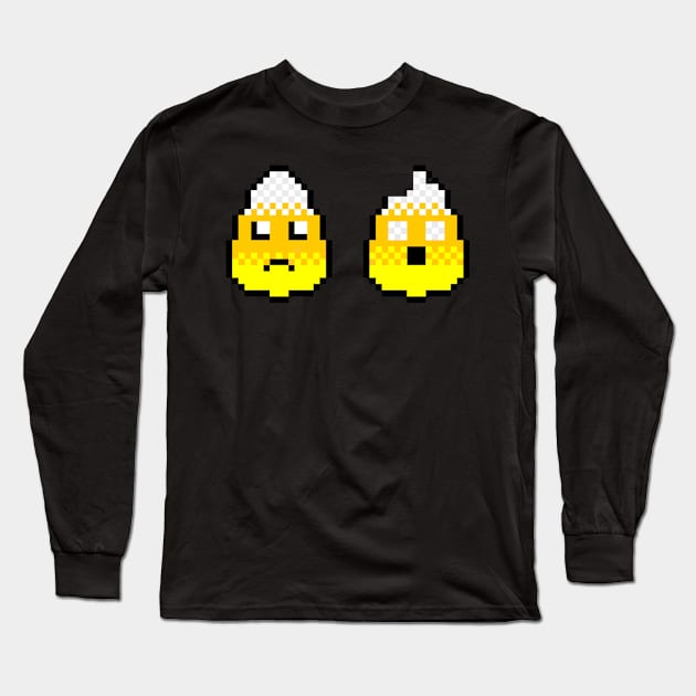 8-Bit Candy Corn Friends Long Sleeve T-Shirt by Ispy Isa